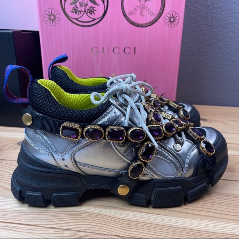 GUCCI FLASHTREK SEGA SILVER ROMOVABLE CRYSTAL